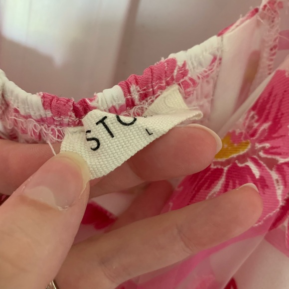 Storia Pink and White Puff Sleeve Babydoll Mini Dress - Picture 8 of 11